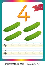 Preschool number activity, Learning numbers, Number writing activity Vector