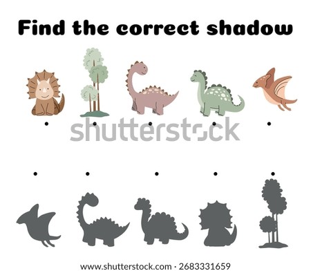 Preschool Shadow Game – Dinosaurs and Trees