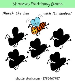 Preschool Simple and Fun Shadow Matching Game for Kids. 