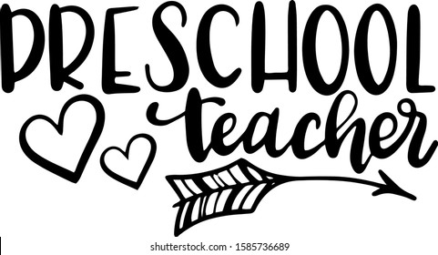 Preschool teacher black decoration for T-shirt