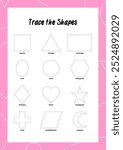 Preschool Tracing Lines and Geometric Shapes – Handwriting Practice Sheets