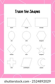 Preschool Tracing Lines and Geometric Shapes – Handwriting Practice Sheets