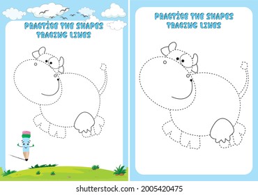 Preschool worksheet. Basic drawing for preschool and kindergarten kids to improve basic drawing skills. Printable worksheet for preschool and kindergarten kids.