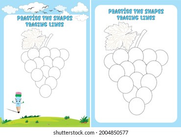 Preschool worksheet. Basic writing drawing for preschool and kindergarten kids to improve basic drawing skills. Printable worksheet for preschool and kindergarten kids.