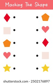 Preschool worksheet matching the colorful shape. Educational worksheet for kids.