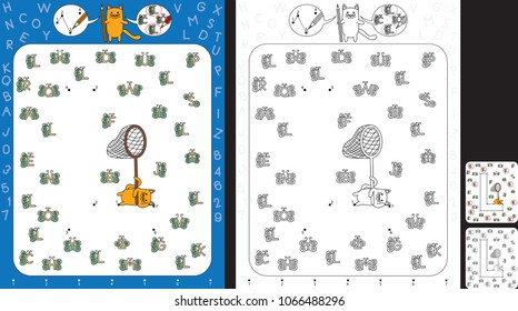 Preschool worksheet for practicing fine motor skills and recognising numbers and letters - connect the dots by number - circle all butterflies with letter L