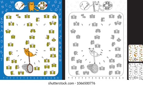 Preschool worksheet for practicing fine motor skills and recognising numbers and letters - connect the dots by number - circle all butterflies with letter U