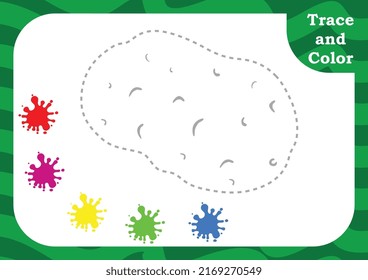 Preschool worksheet for practicing fine motor skill. Trace and color for kids. Tracing and coloring skill. tracing worksheet.