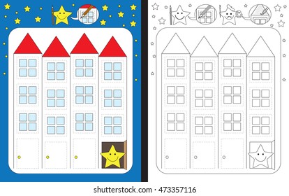 Preschool worksheet for practicing fine motor skills - tracing basic shapes