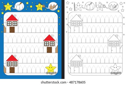 tracing worksheet house stock illustrations images vectors shutterstock