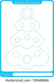 Preschool worksheet for practicing fine motor skills - tracing dashed lines.   Illustration and vector outline - A4 paper ready to print.