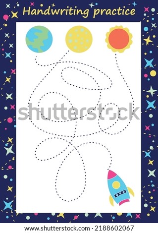 Preschool worksheet for practicing fine motor skills - tracing dashed lines. Tracing Worksheet. Illustration and vector outline - A4 paper ready to print.