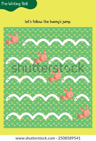 Preschool worksheet for practicing fine motor skills - tracing dashed lines