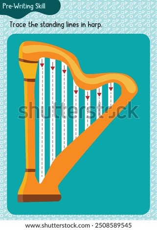 Preschool worksheet for practicing fine motor skills - tracing dashed lines