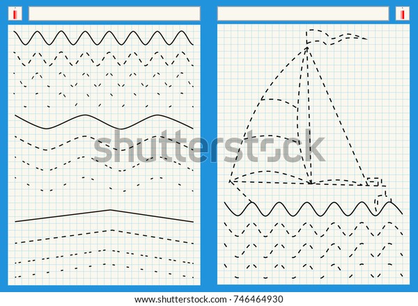 preschool worksheet practicing fine motor skills stock vector royalty free 746464930