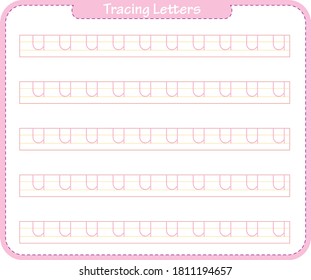 Preschool worksheet trace letters. Basic writing and learning practices