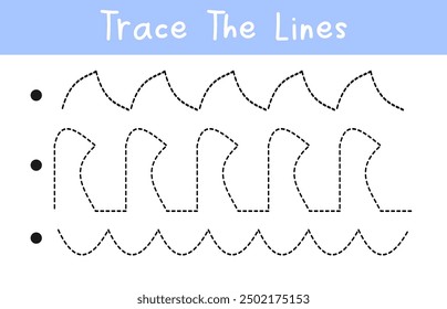 Preschool worksheet trace the lines. Educational worksheet for kids.