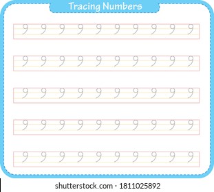 
Preschool worksheet trace numbers. Basic writing and learning practices