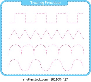 Preschool Worksheet Trace Shapes Linesr Basic Stock Vector (Royalty ...