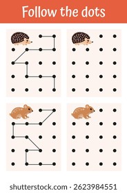 Preschool worksheets for kids. Printable tracing, handwriting, dot to dot page, activity for toddlers, kindergarten, homeschooling. Preschool educational game, learning writing page, logical games.