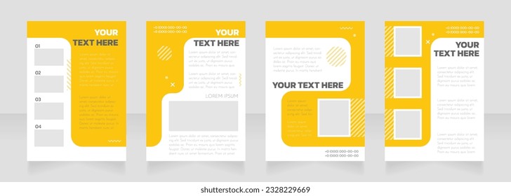 Diseño de folletos en blanco y amarillo preescolar. Plantilla de afiches vertical con espacio de copia vacío para texto. Recopilación de informes corporativos prefabricados. Páginas editables de papel