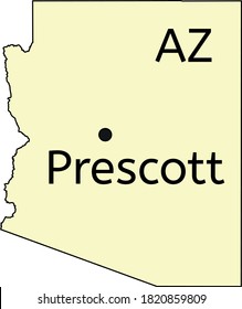 Prescott city location on Arizona map