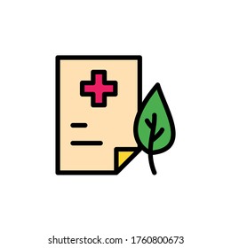 Prescribe paper leaf icon. Simple color with outline vector elements of healing plant icons for ui and ux, website or mobile application