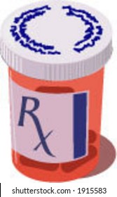 Prescription Bottle with Pills - VECTOR FORMAT