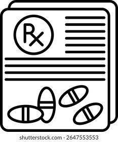 Prescrição Preenchido Estilo Ícone Design