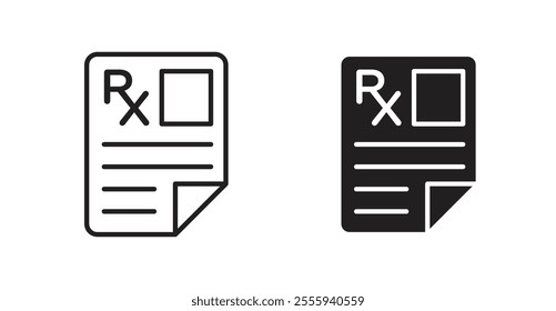 Prescription flat simple vector symbols illustration.