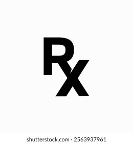 Prescription flat vector icon, Rx pharmacy medicine, app and website fully editable vector template