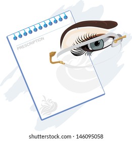 Prescription for glasses. Vector