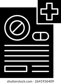 Prescription Glyph Vector Icon Design