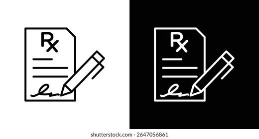 Ícone de prescrição. ícone do vetor Design Gráfico. Ícones Ui Ux
