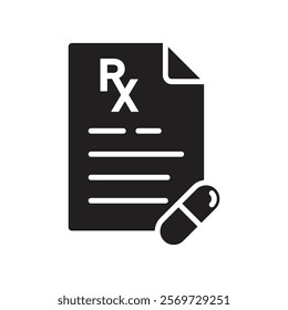 Prescription icon Line Art Logo set