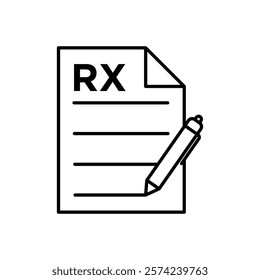 Prescription icon linear logo isolated