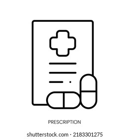 prescription icon. Linear style sign isolated on white background. Vector illustration