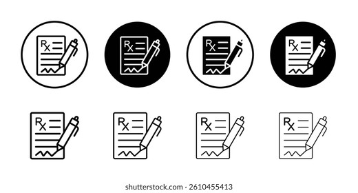 Prescription icon logo set vector