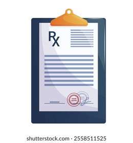 Prescription icon for medication. Vector isolated cartoon illustration.