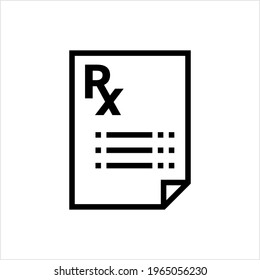 Prescription Icon, Medicine, Treatment, Diagnosis, Instructions Paper For Patient Recommended By Health Care Practitioner, Doctor, Physician Vector Art Illustration