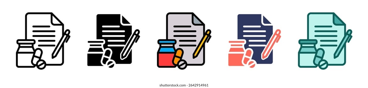 Ícone de prescrição Ilustração de vetor múltiplo
