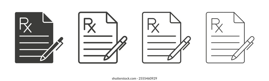 Prescription icon pack. vector illustration