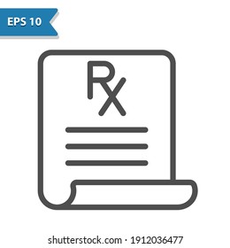 Prescription Icon. Professional, pixel perfect icon, EPS 10 format.