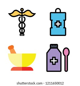 prescription icon set. vector set about medicine and mortar icons set.