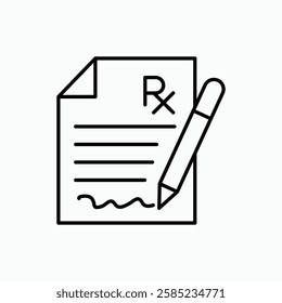 Prescription icon. simple vector icon