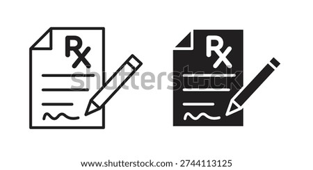 Prescription icon suitable symbol. Simple stock illustration stock