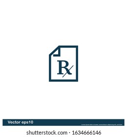 Prescription Icon Symbol Design Element Logo Template Vector Eps10
