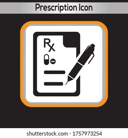Prescription Icon. vector graphics designs 