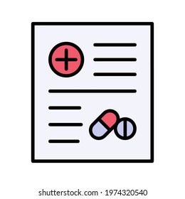 Prescription Icon vector image. Can be used for Medical. Suitable for mobile apps, web apps and print media.
