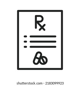 Prescription icon vector image. Can also be used for Physical Fitness. Suitable for mobile apps, web apps and print media.